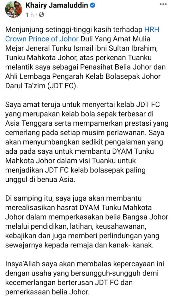 Saya Akan Balas Kepercayaan Ini Kj Media Digital Johor